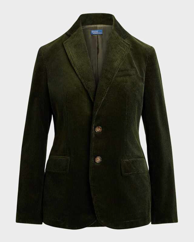 Single-Breasted Cotton Corduroy Blazer